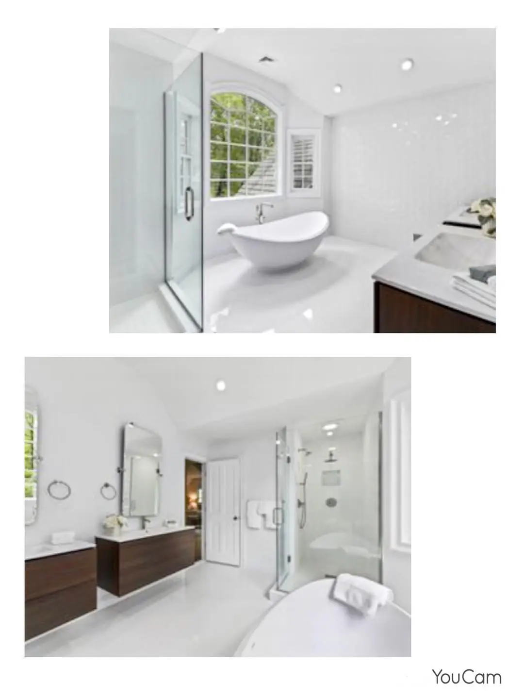 Custom vanity cabinetry and trim in a renovated bathroom
